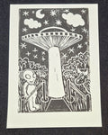 Now Boarding 5"x7" Linocut Print