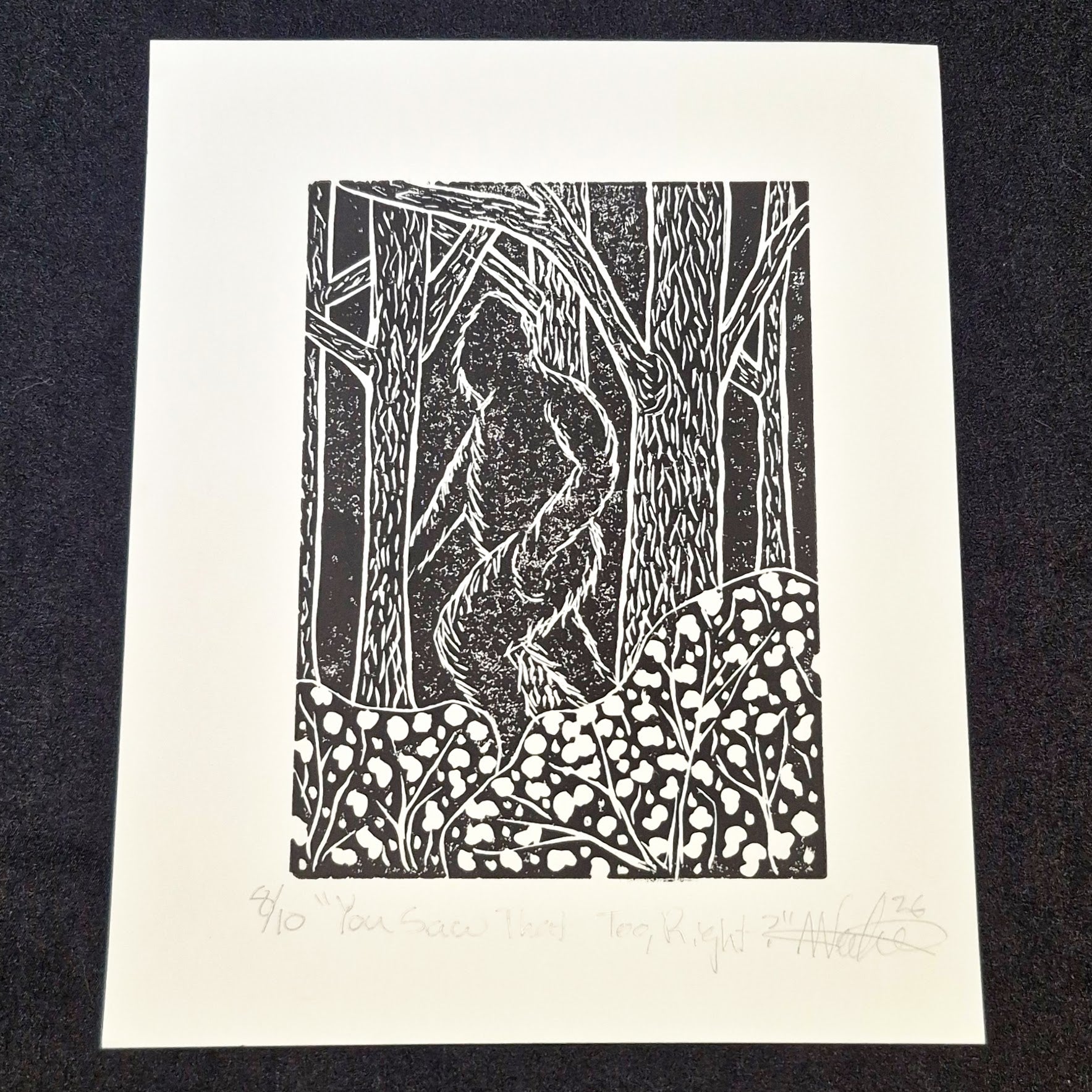 You Saw That Too, Right? 8"x10" Linocut Print