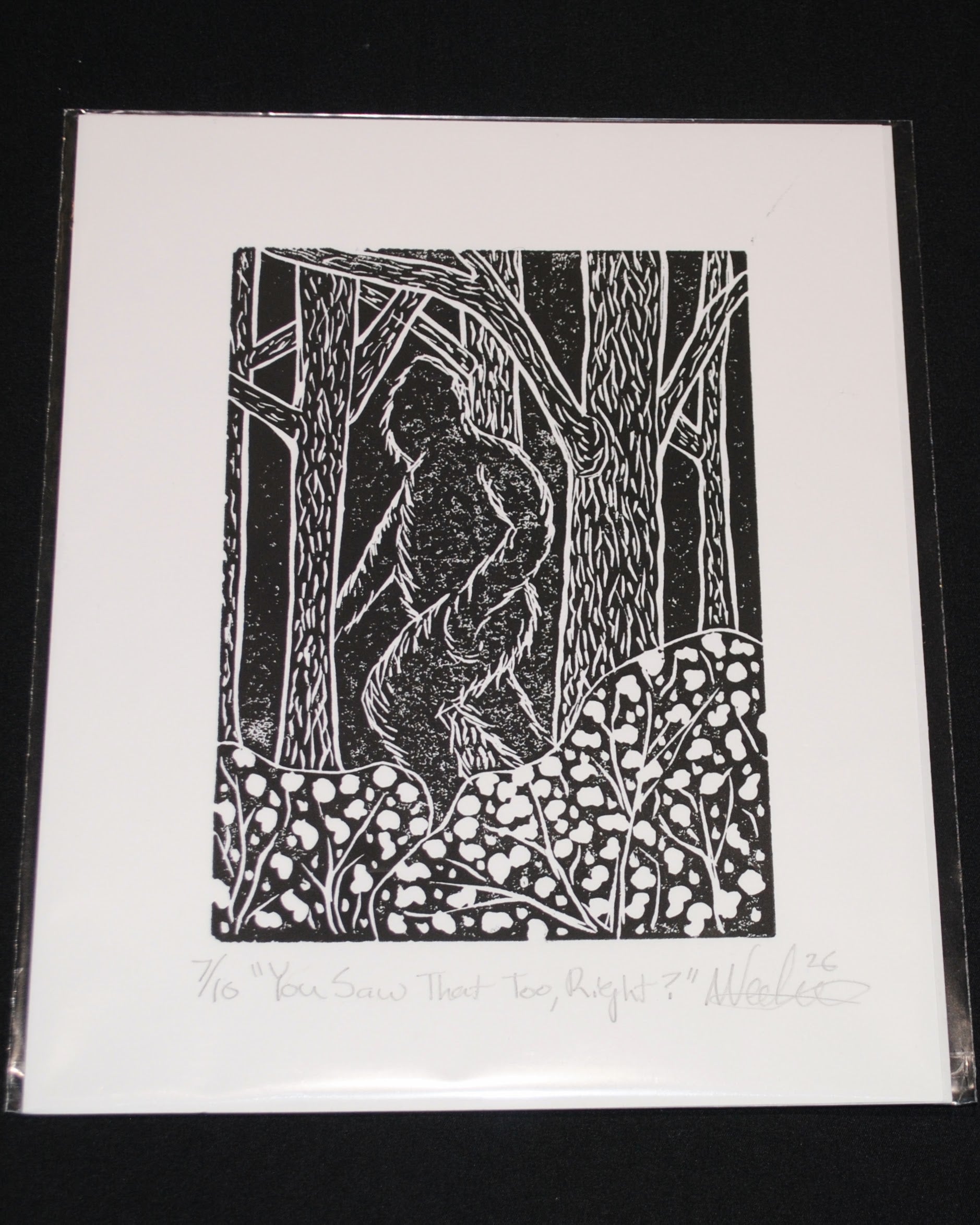You Saw That Too, Right? 8"x10" Linocut Print