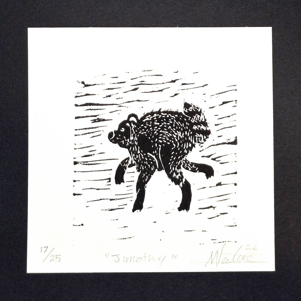 Jimothy 6"x6" Linocut Print