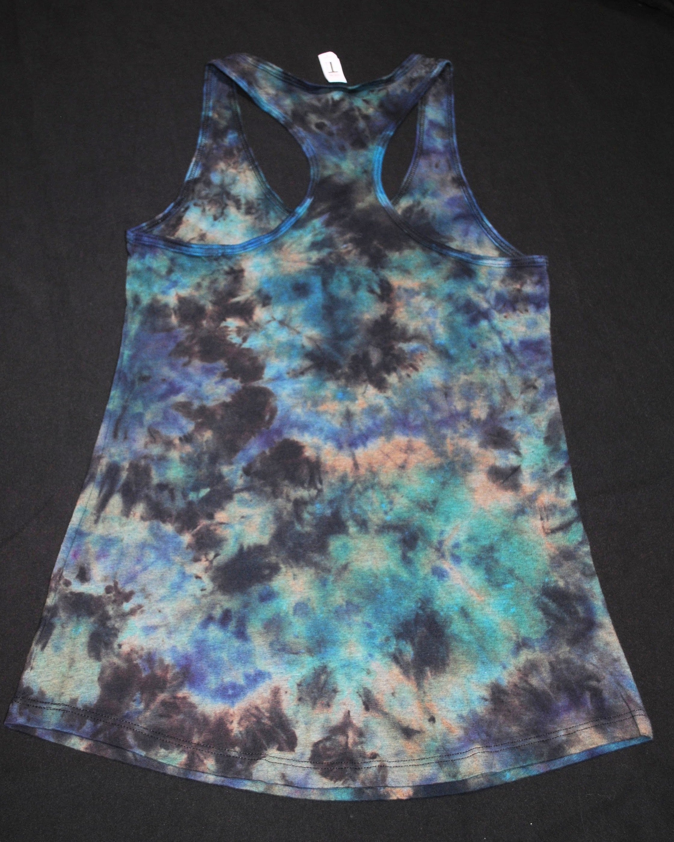 Reverse Blue Crumple Racerback Tank
