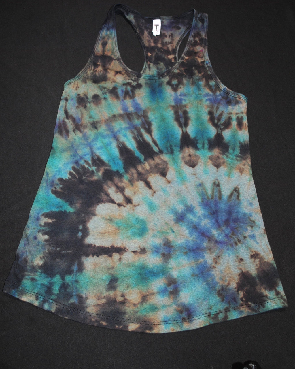 Reverse Spiral in Blue Racerback Tank