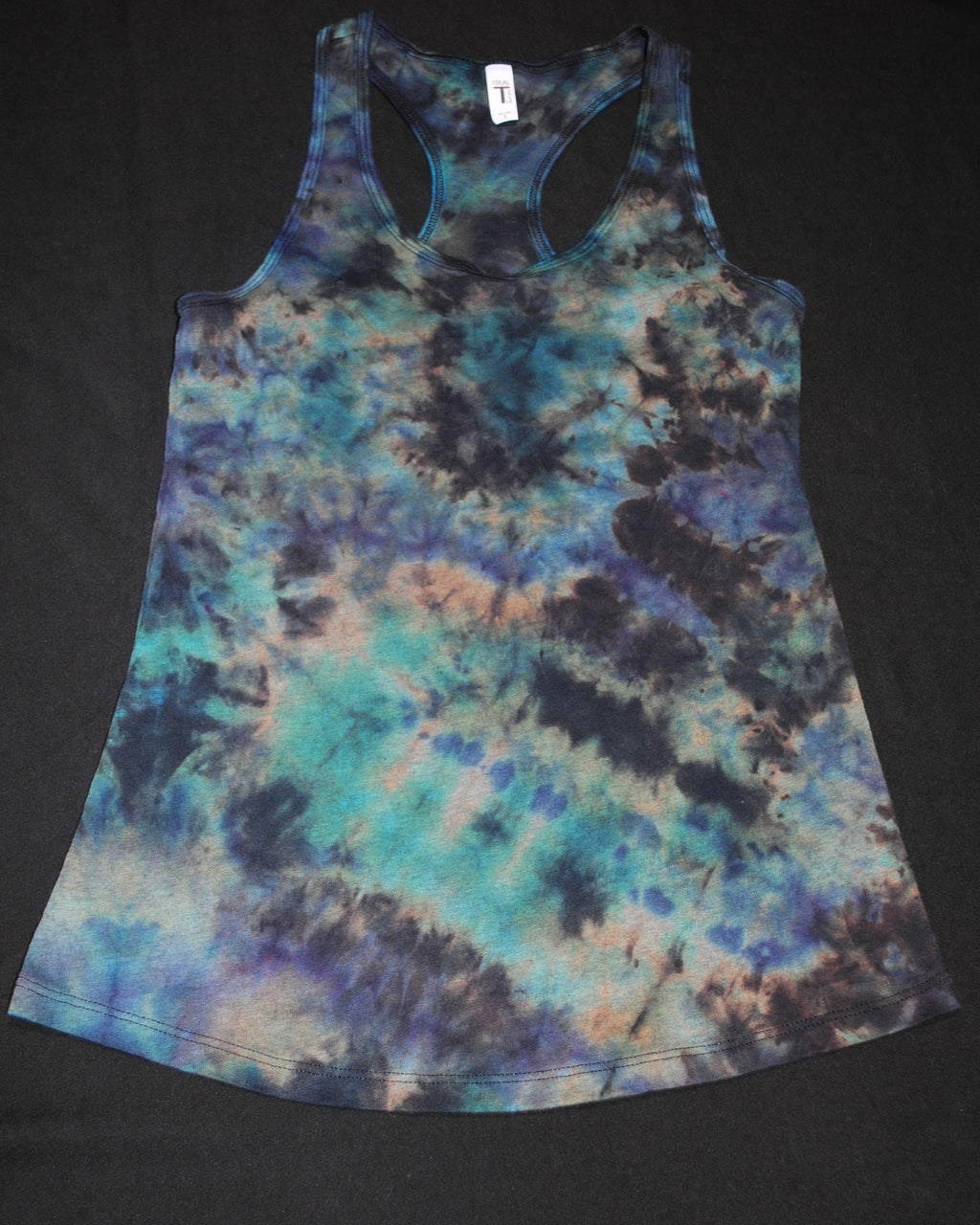 Reverse Blue Crumple Racerback Tank